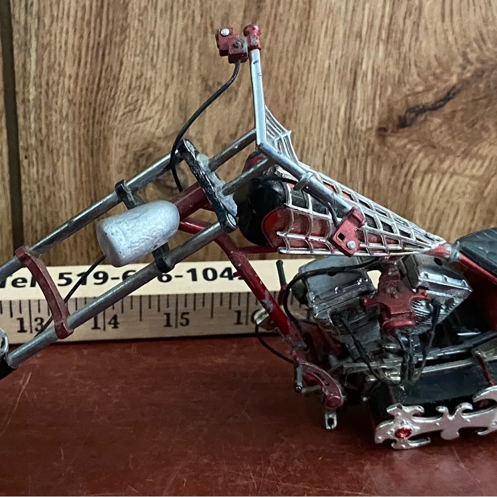 Marvel Black Widow Red and Silver Chopper Motorcycle